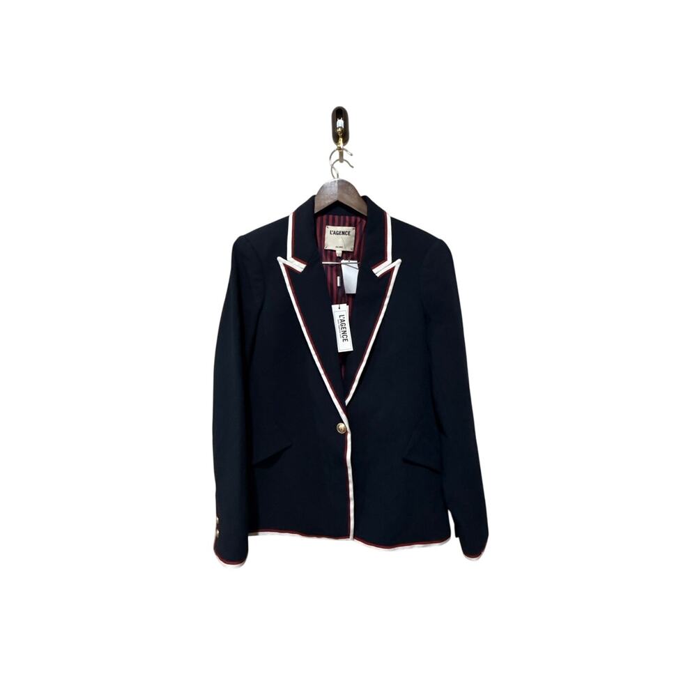 L'Agence Chamberlain Trim Single-Breasted Blazer Size 10 New with Tags - Picture 8 of 9